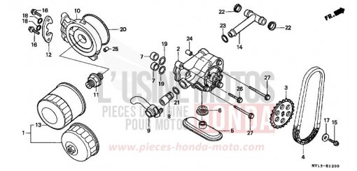 POMPE A HUILE/FILTRE A HUILE XRV750W de 1998